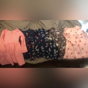 5 Little Girl dresses with long sleeves, size 4T